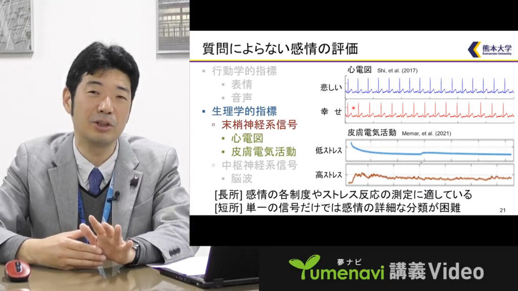 夢ナビ講義動画「顔表情や脳波で気持ちの強さをはかる」
