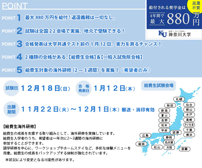 奨学金 特待生制度特集 テレメール進学サイト